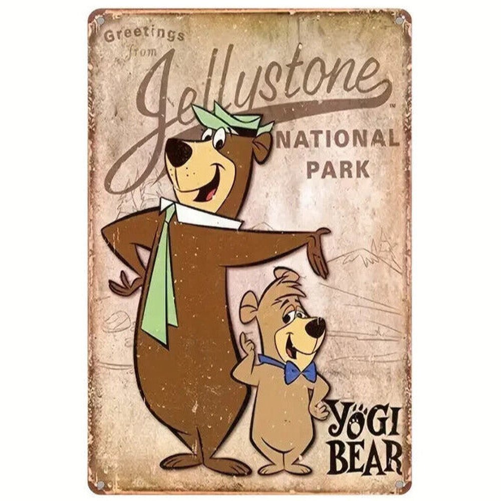 Jellystone National Park Yogi Bear Vintage Novelty Metal Sign 12" x 8" Wall Art Home & Garden:Home Décor:Plaques & Signs Style Your Walls